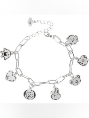 ​BT21 BTS Character Charm Bracelet Tata Cooky Chimmy K-Pop Jewelry NEW